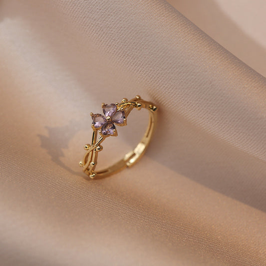 Lunaria Violet Bloom Ring