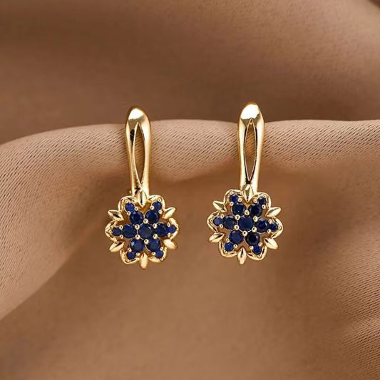 Gold-plated Copper Sunflower Earrings For Women